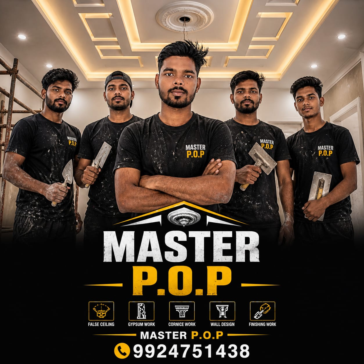 Master P.O.P ka poster, services aur call number 99247 51438 ke saath